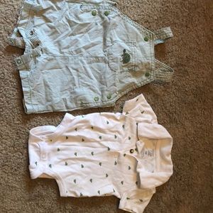 Baby boy Turtle overalls